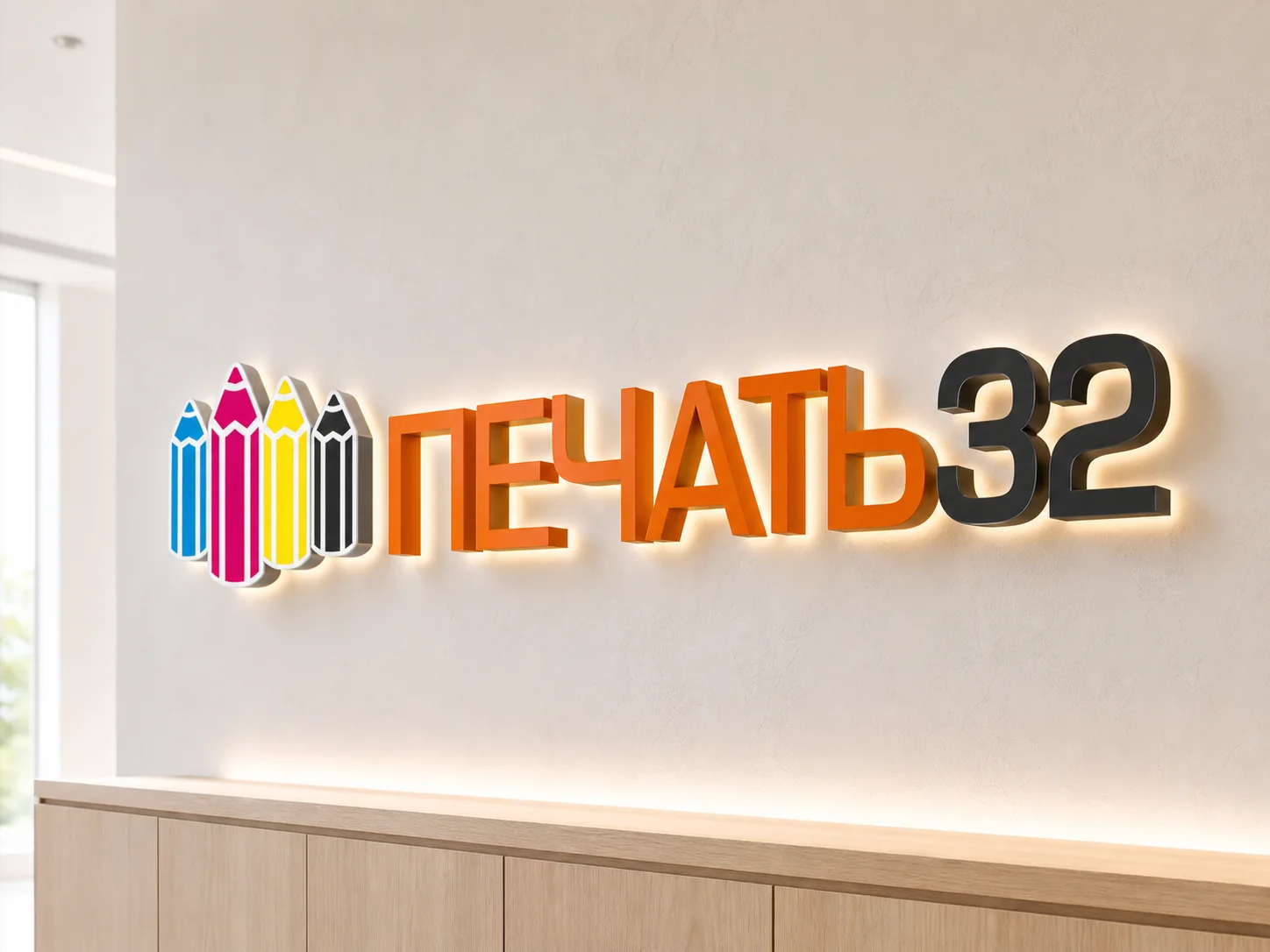 ПЕЧАТЬ32 — Объёмные буквы; С подсветкой и без, фотография в каталоге услуг, кадр 42, получение в Калуге, «Каталог продукции на главной странице»